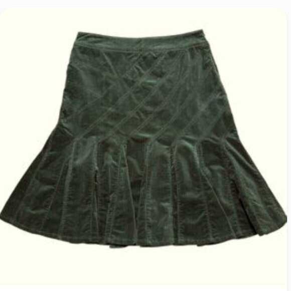 Anthropologie Fei Corduroy Flare Skirt Preppy Flair Autumnal Cabin Cottagecore - Picture 1 of 7